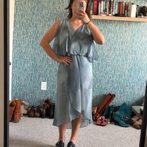 Akris 100% Silk Sleeveless Elegant Blue Women's Dress size 6